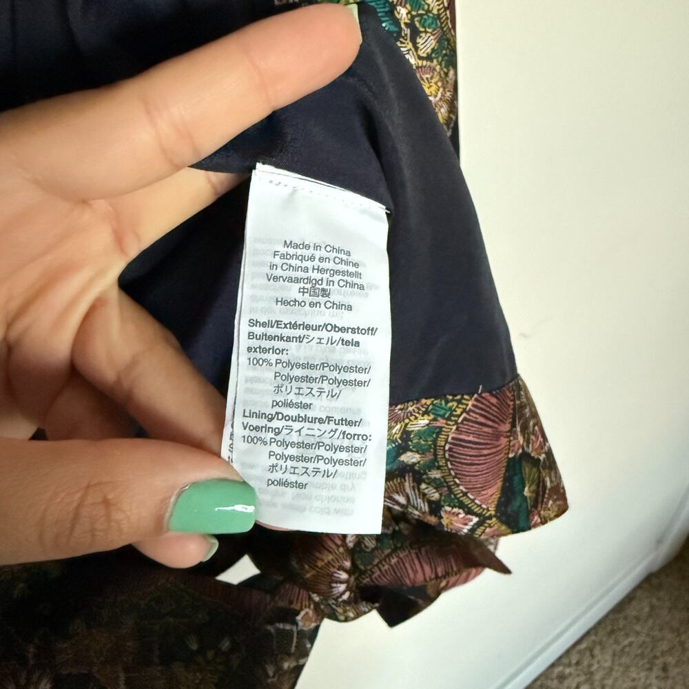J.Crew Point Sur Womens Wrap Tie Top Small Paisley Floral Satin Crepe Preppy NEW - Picture 5 of 6
